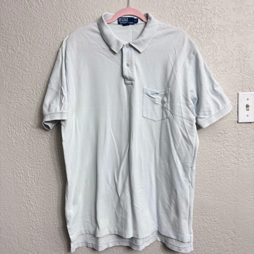 Polo by Ralph Lauren Men's Light Blue Polo - Size XL